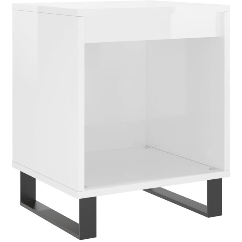foto del prodotto vidaxl comodino bianco lucido 40x35x50 cm in legno multistrato