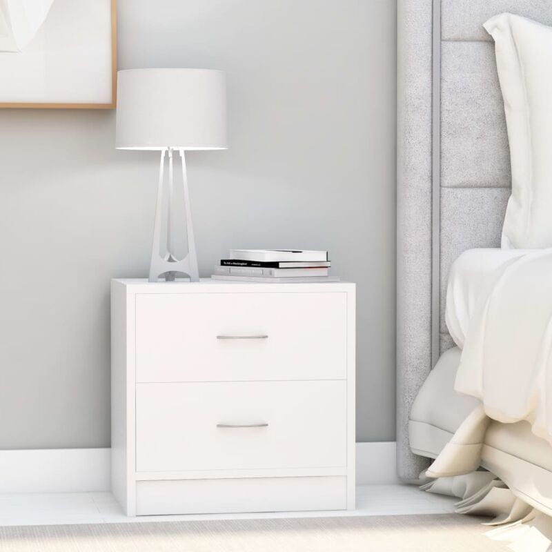 foto del prodotto vidaxl comodino camera da letto stile classico in legno comodino universale vari colori colore bianco