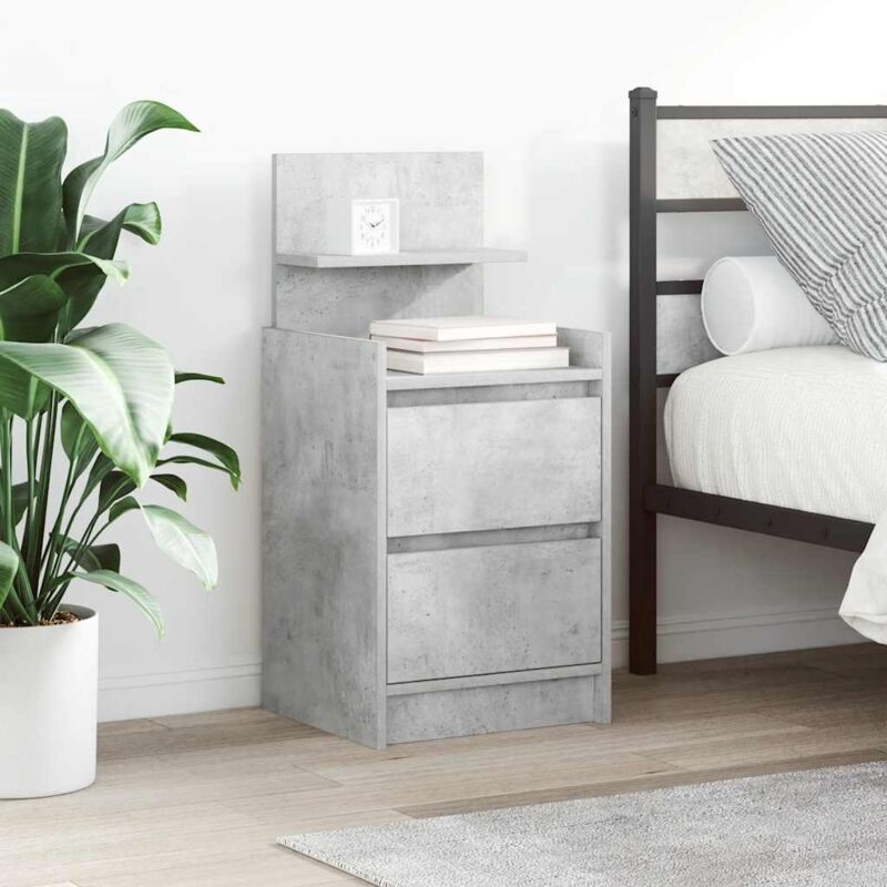foto del prodotto vidaxl comodino con 2 cassetti grigio cemento 38x34x80 cm 741334