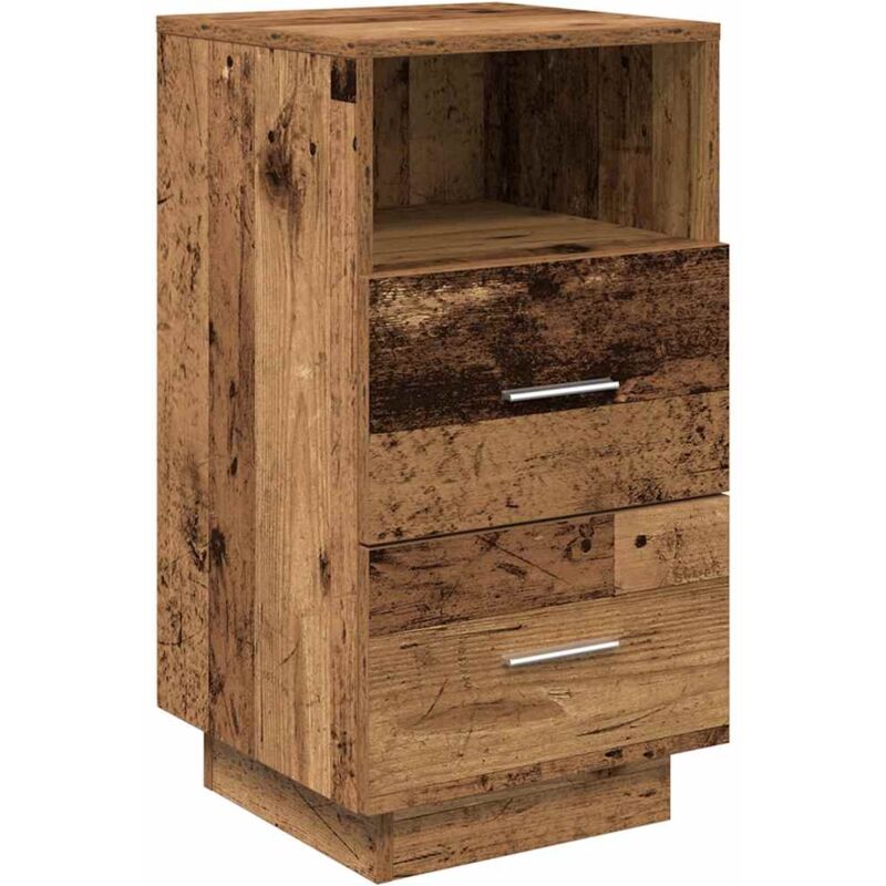 foto del prodotto vidaxl comodino con 2 cassetti legno antico 36x36x68 cm