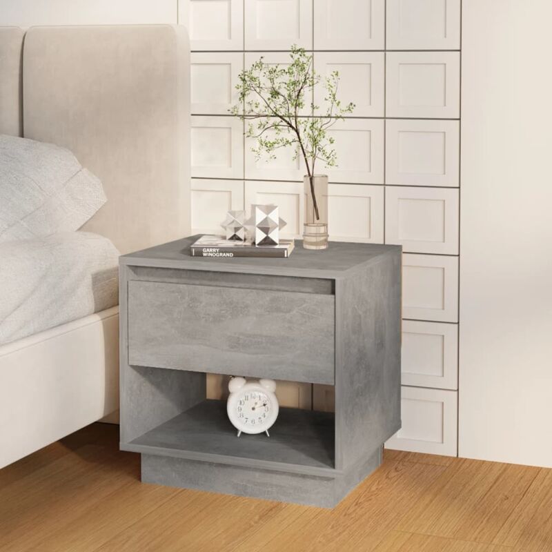 foto del prodotto vidaxl comodino con cassetto e scomparto dall aspetto moderno vari colori colore cemento