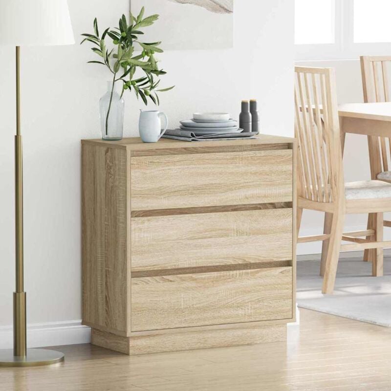 foto del prodotto vidaxl comodino con led rovere sonoma 71x34,5x75 cm legno ingegnerizzato