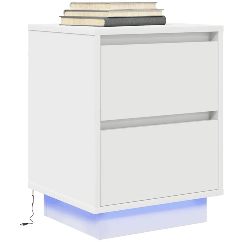 foto del prodotto vidaxl comodino con luci a led bianco 38x34x50 cm