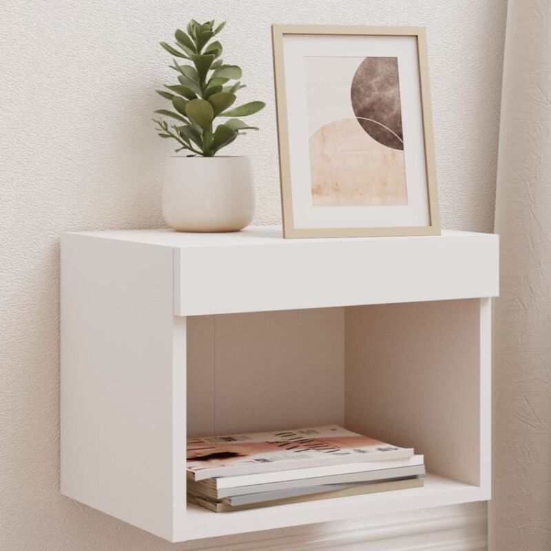 foto del prodotto vidaxl comodino con luci led a parete bianco
