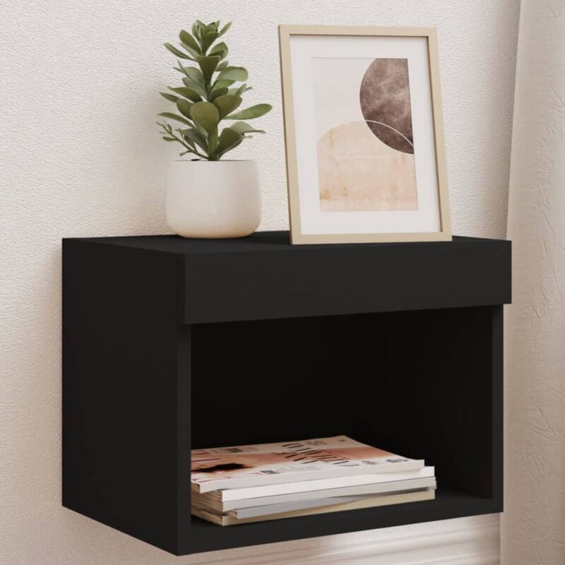 foto del prodotto vidaxl comodino con luci led a parete nero