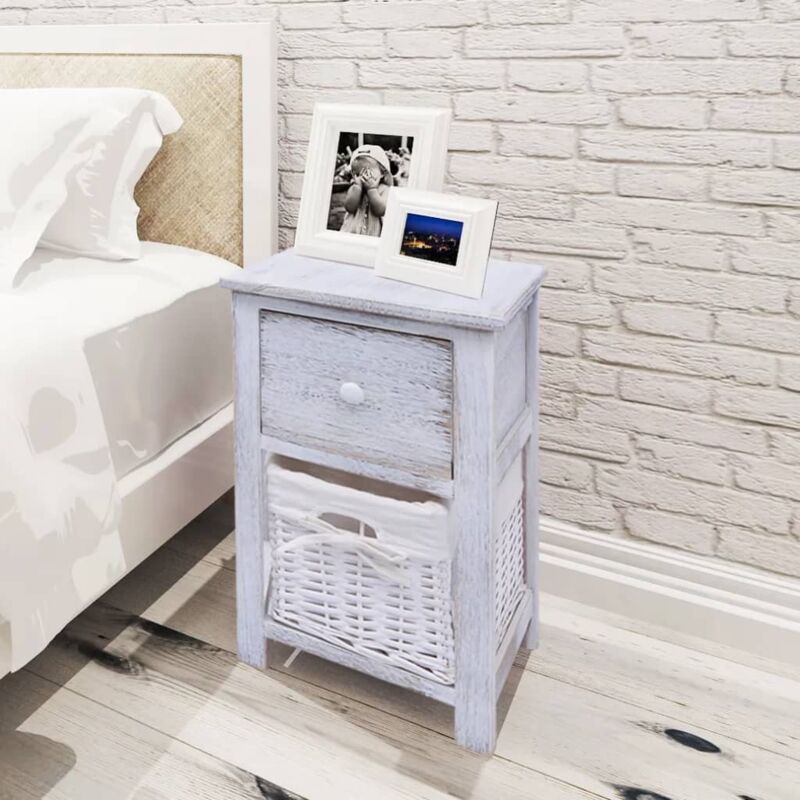 foto del prodotto vidaxl comodino da notte set 2 pz in legno bianco