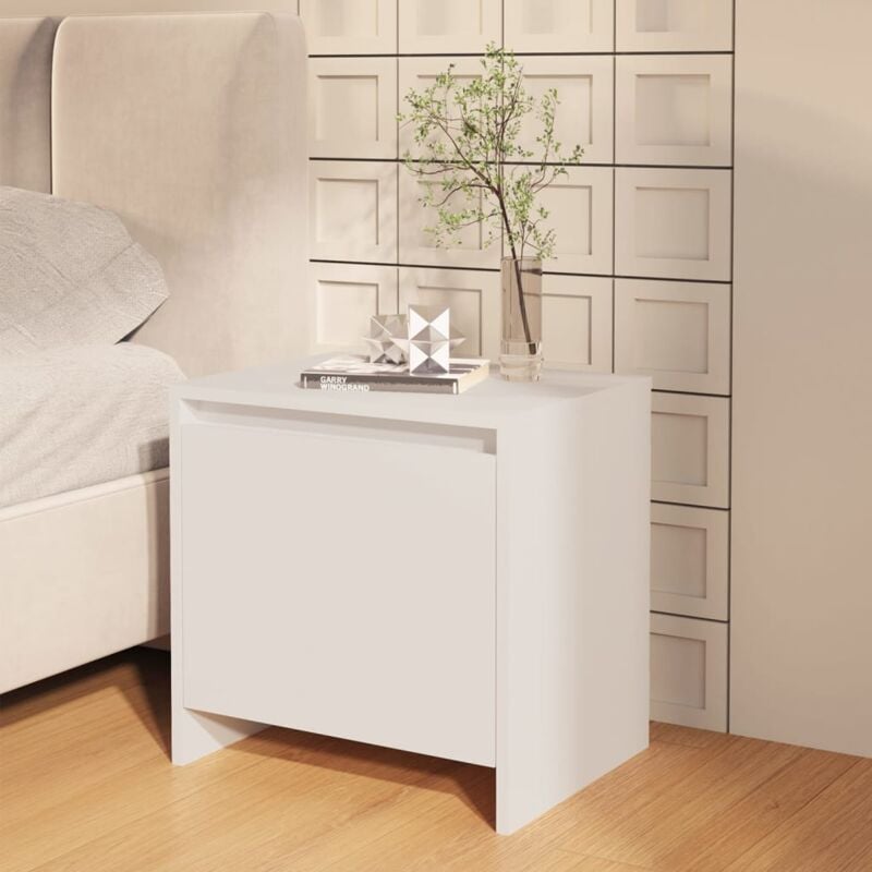foto del prodotto vidaxl comodino dal design moderno e minimal con anta vari colori colore bianco