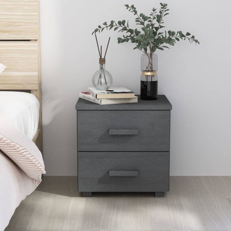 foto del prodotto vidaxl comodino elegante con 2 cassetti da camera da letto vari colori colore grigio scuro