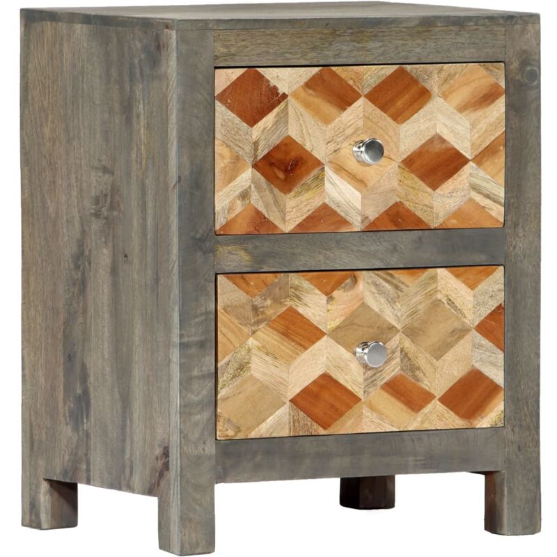foto del prodotto vidaxl comodino grigio 40x30x50 cm in legno con cassetti di varie sfumature di marrone