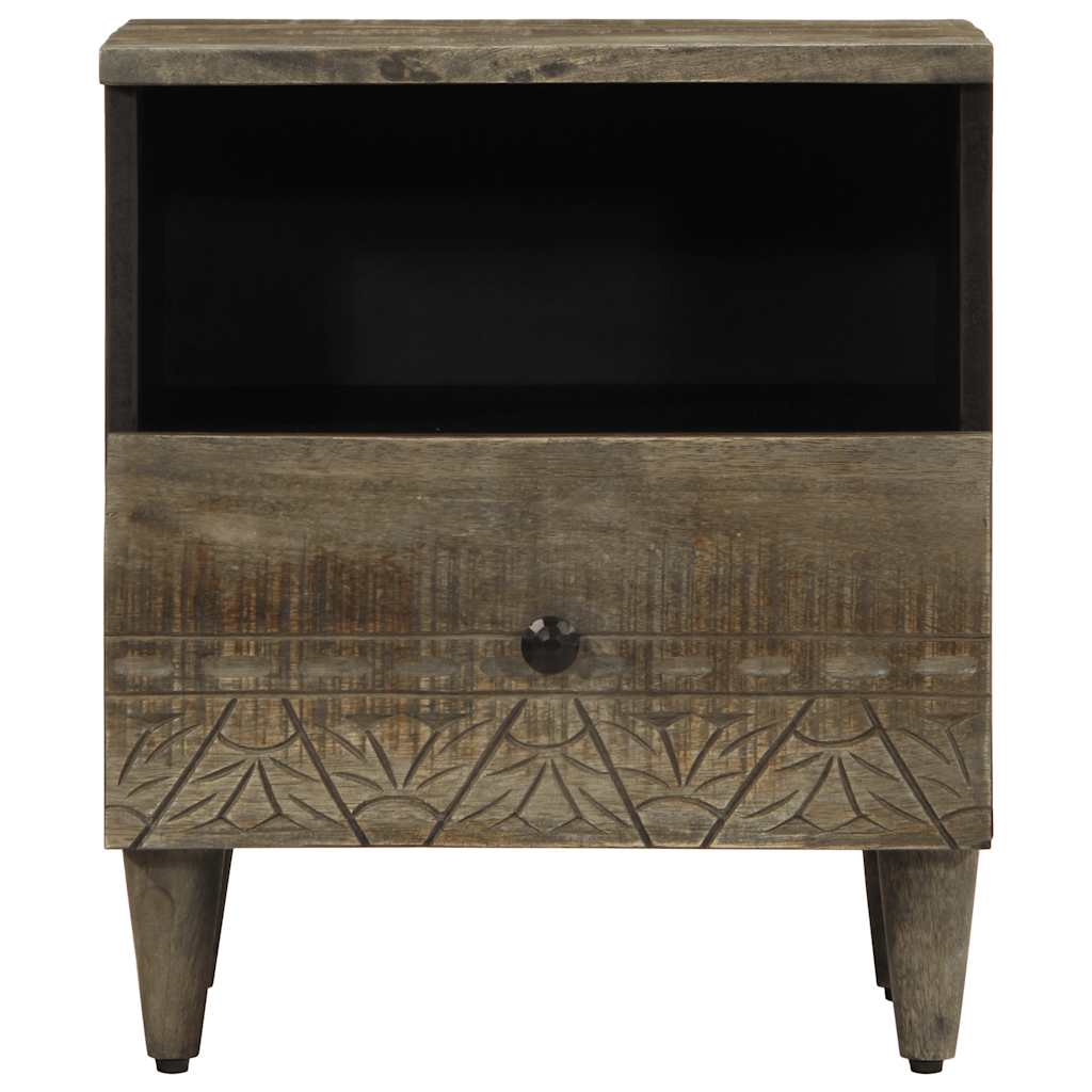 foto del prodotto vidaxl comodino grigio chiaro 40x33x46 cm in legno massello di mango
