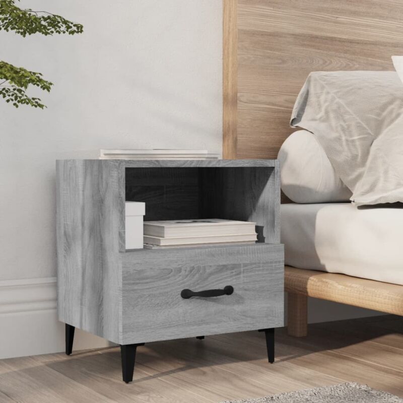 foto del prodotto vidaxl comodino grigio sonoma in legno multistrato