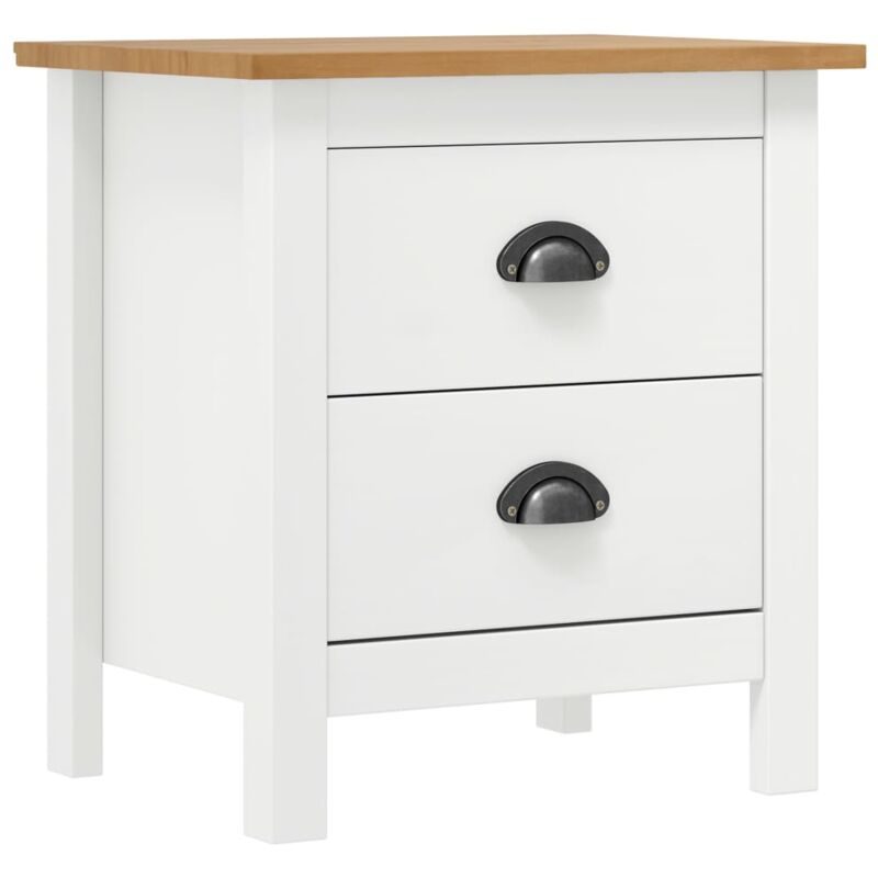 foto del prodotto vidaxl comodino hill bianco 46x35x49,5 cm legno massello di pino