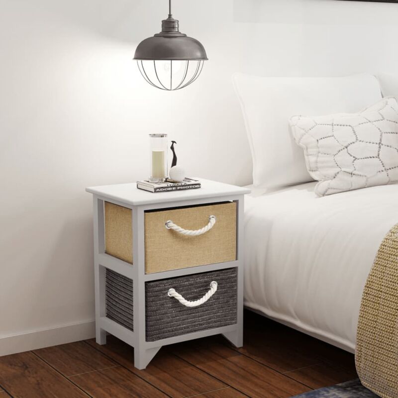 foto del prodotto vidaxl comodino in legno di paulownia multicolore con cassetti varie quantit set 2 pezzi