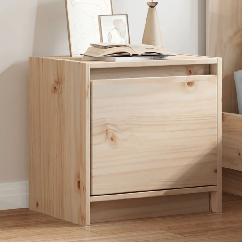 foto del prodotto vidaxl comodino in legno di pino elegante con anta disponibile in vari colori colore marrone chiaro