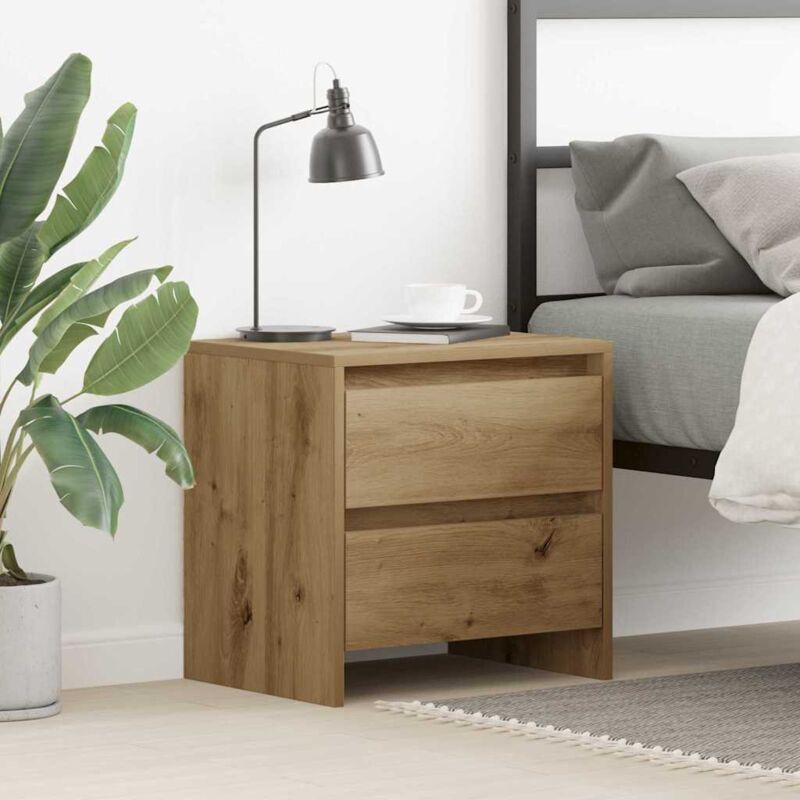 foto del prodotto vidaxl comodino in rovere artigianale 45x34x44,5 cm in legno ingegnerizzato