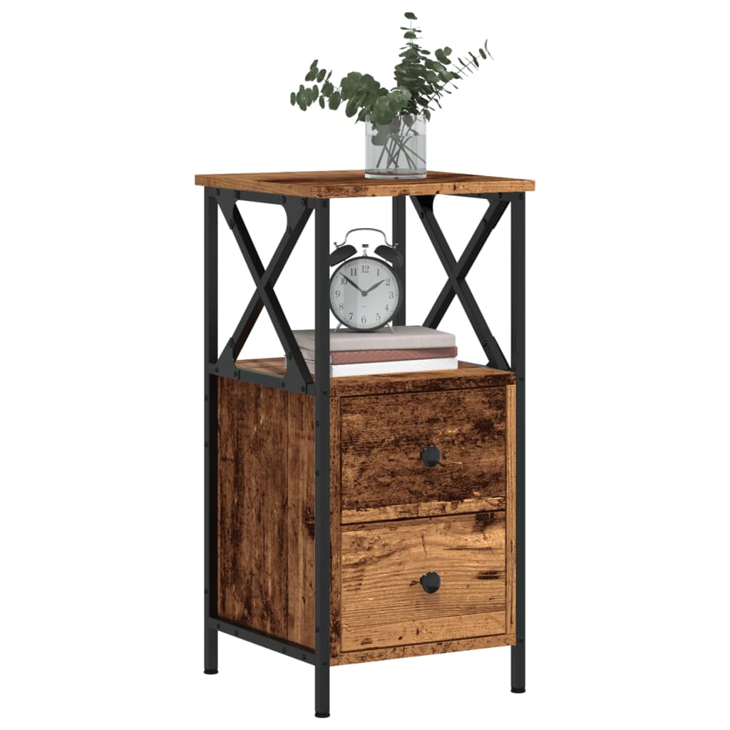 foto del prodotto vidaxl comodino legno antico 34x35,5x70 cm in legno multistrato
