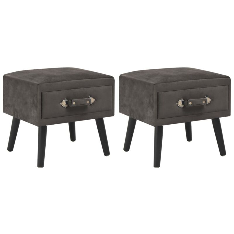 foto del prodotto vidaxl comodino letto in velluto set 2 pz comodino con cassetto vari colori colore grigio