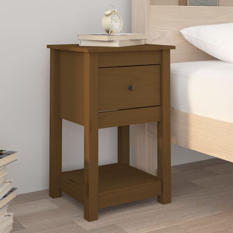 foto del prodotto vidaxl comodino marrone ambra 40x35x61,5 cm in legno massello di pino