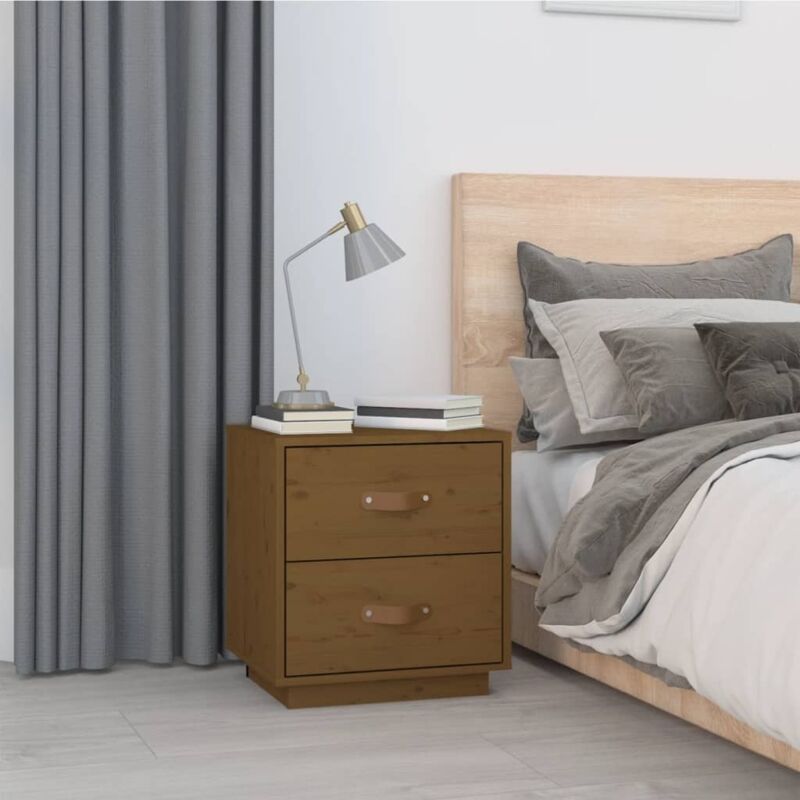 foto del prodotto vidaxl comodino marrone ambrato 40x34x45 cm in legno massello di pino