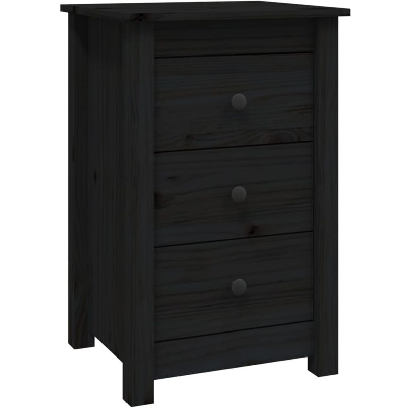 foto del prodotto vidaxl comodino nera 40x35x61,5 cm in legno massello di pino