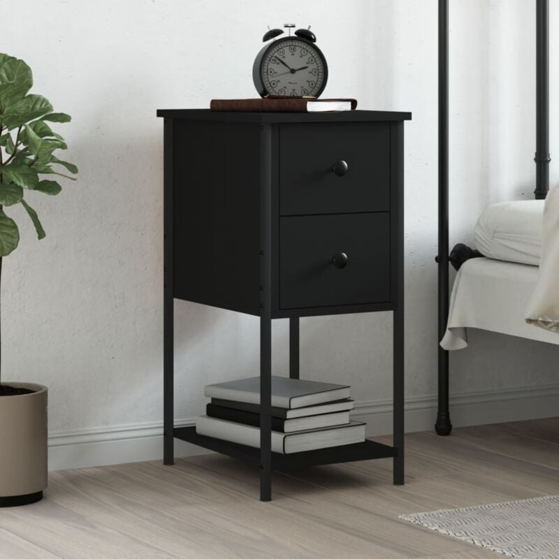 foto del prodotto vidaxl comodino nero 32x42x70 cm in legno multistrato