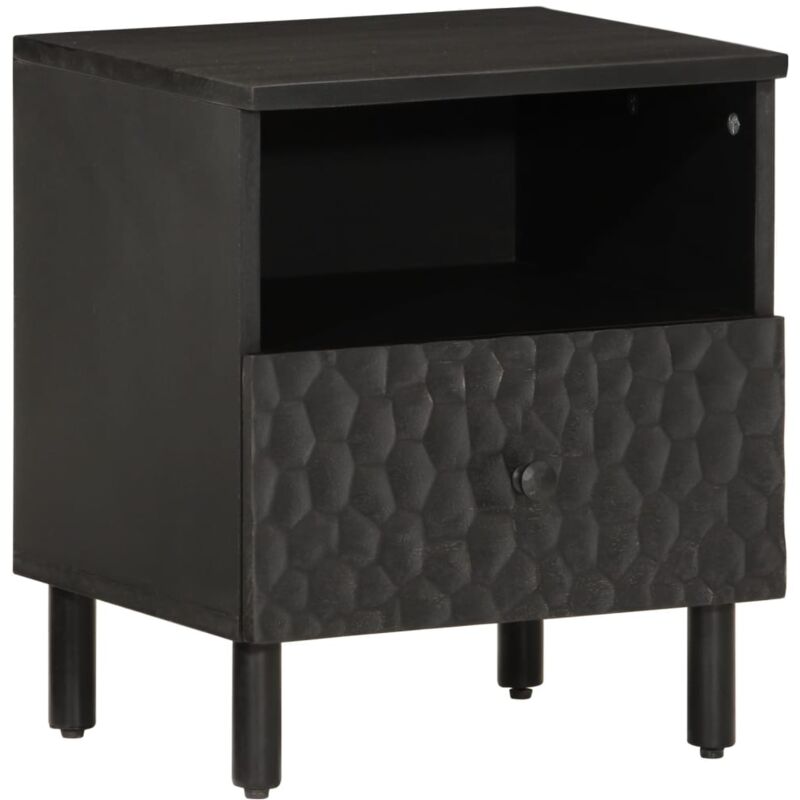 foto del prodotto vidaxl comodino nero 40x33x46 cm in legno massello di mango
