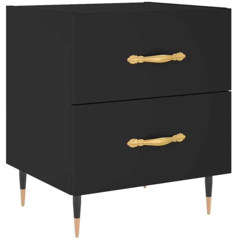 foto del prodotto vidaxl comodino nero 40x35x47,5 cm in legno multistrato