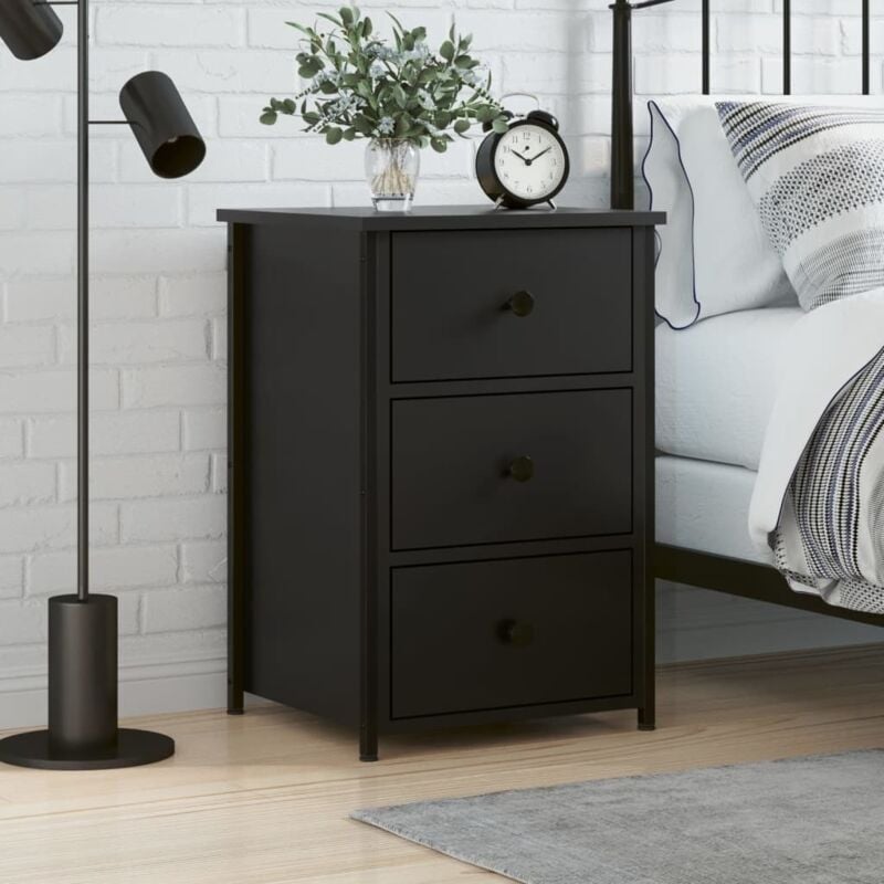 foto del prodotto vidaxl comodino nero 40x36x60 cm in legno multistrato
