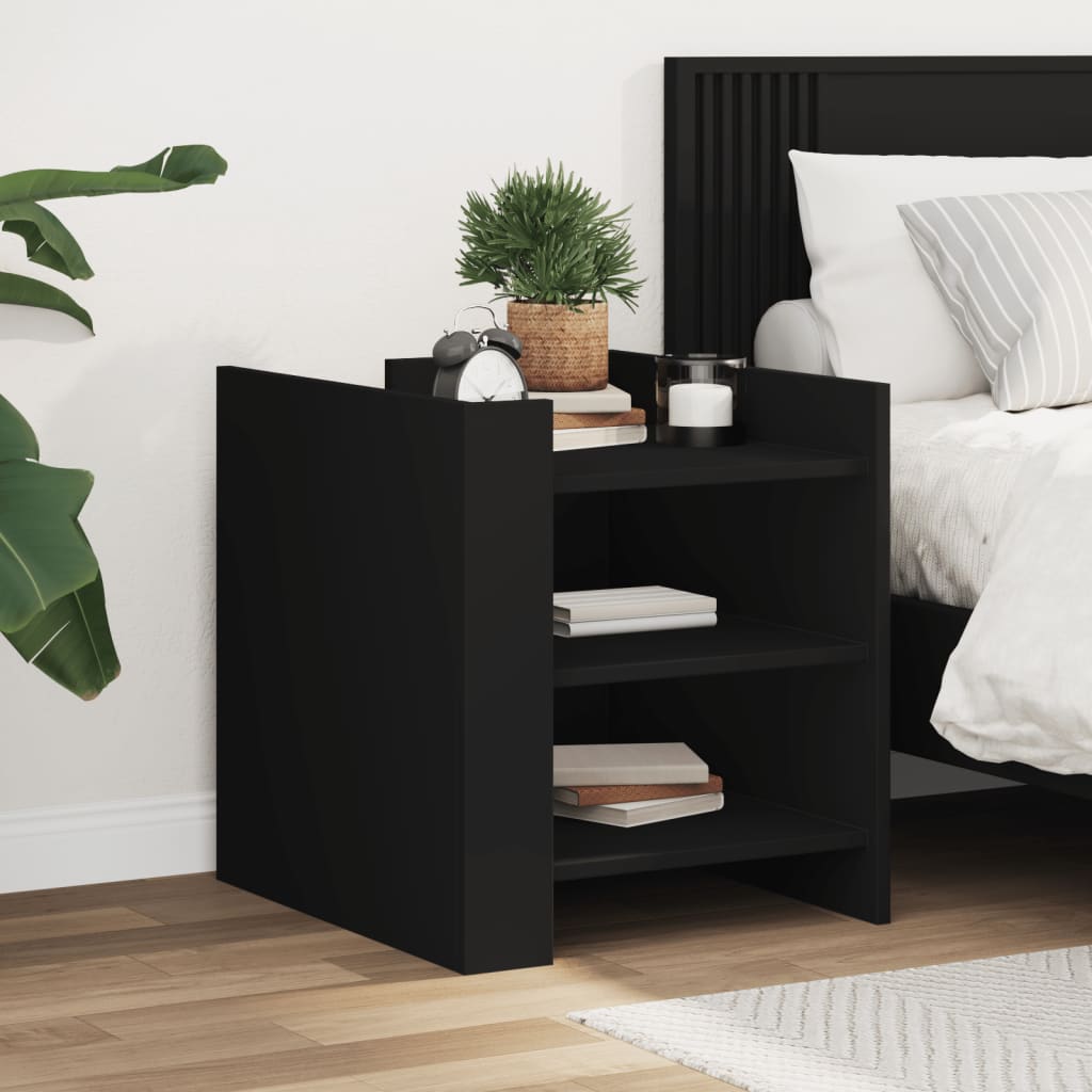 foto del prodotto vidaxl comodino nero 45x50x50 cm in legno multistrato