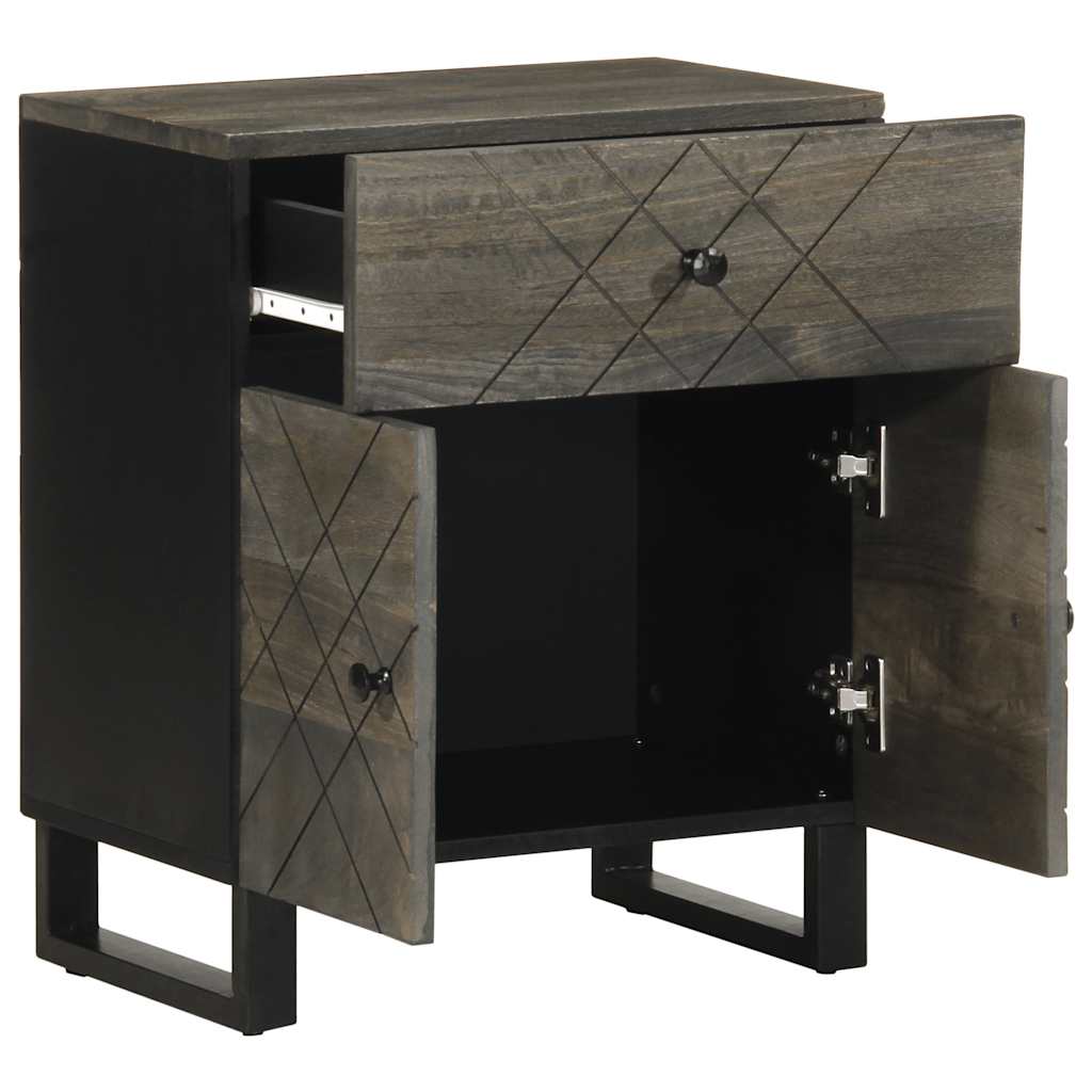 foto del prodotto vidaxl comodino nero 50x33x60 cm in legno massello di mango