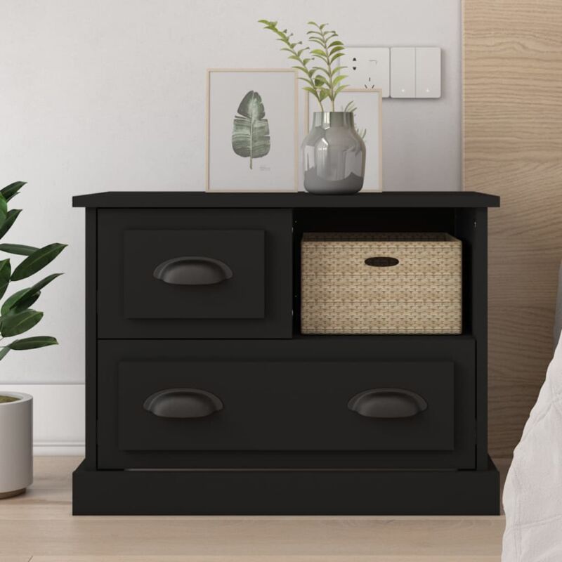 foto del prodotto vidaxl comodino nero 60x39x45 cm