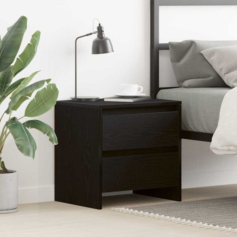 foto del prodotto vidaxl comodino nero rovere 45x34x44,5 cm legno ingegnerizzato
