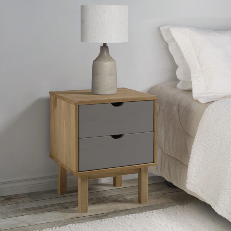 foto del prodotto vidaxl comodino otta marrone e grigio 46x39,5x57 cm in legno di pino