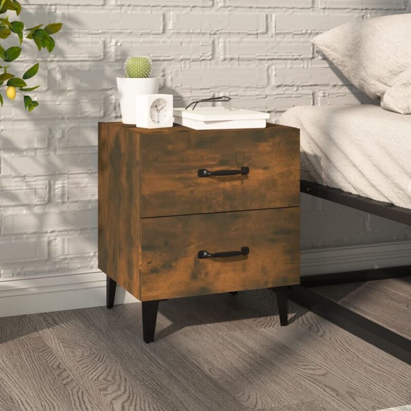 foto del prodotto vidaxl comodino rovere fumo 40x35x47,5 cm