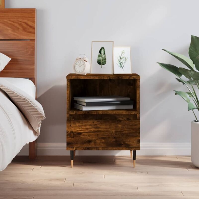 foto del prodotto vidaxl comodino rovere fumo 40x35x50 cm in legno multistrato
