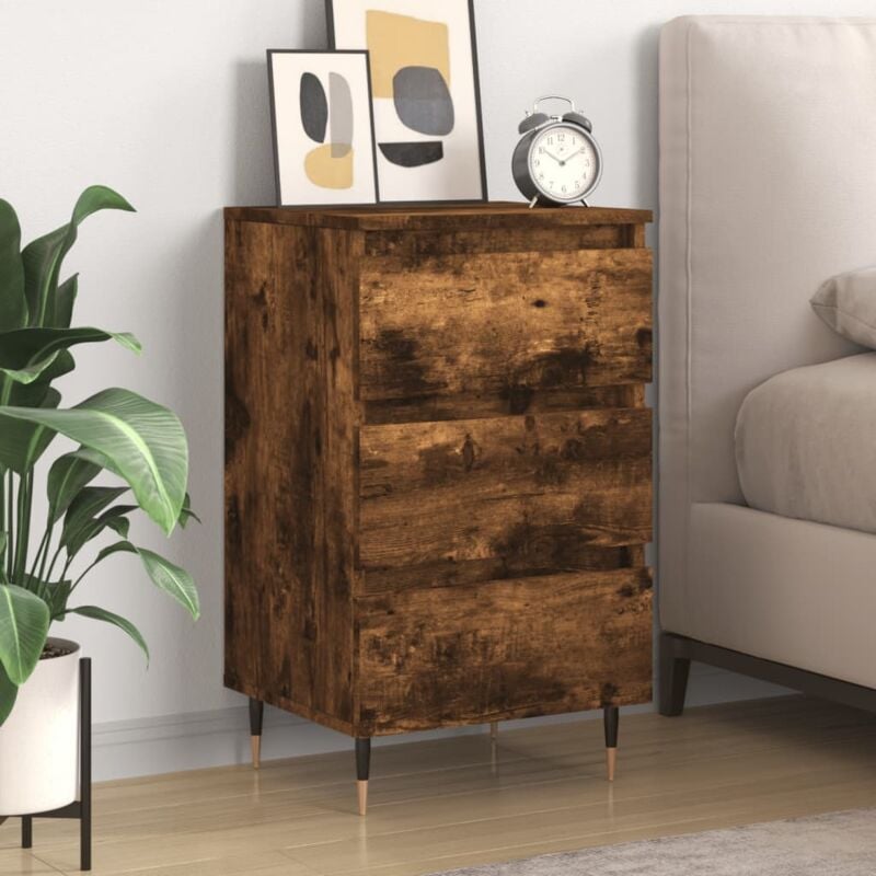 foto del prodotto vidaxl comodino rovere fumo 40x35x69 cm in legno multistrato