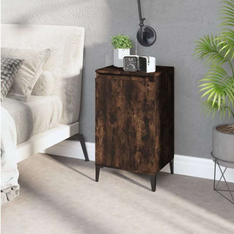 foto del prodotto vidaxl comodino rovere fumo 40x35x70 cm legno multistrato