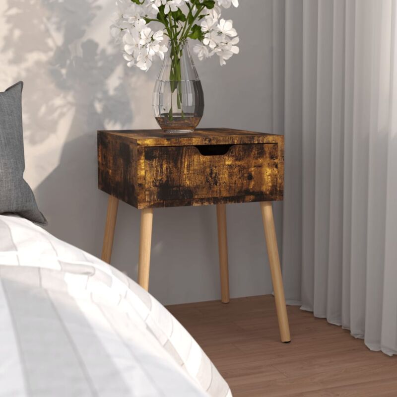 foto del prodotto vidaxl comodino rovere fumo 40x40x56 cm in legno multistrato