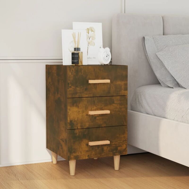 foto del prodotto vidaxl comodino rovere fumo 40x40x66 cm in legno multistrato