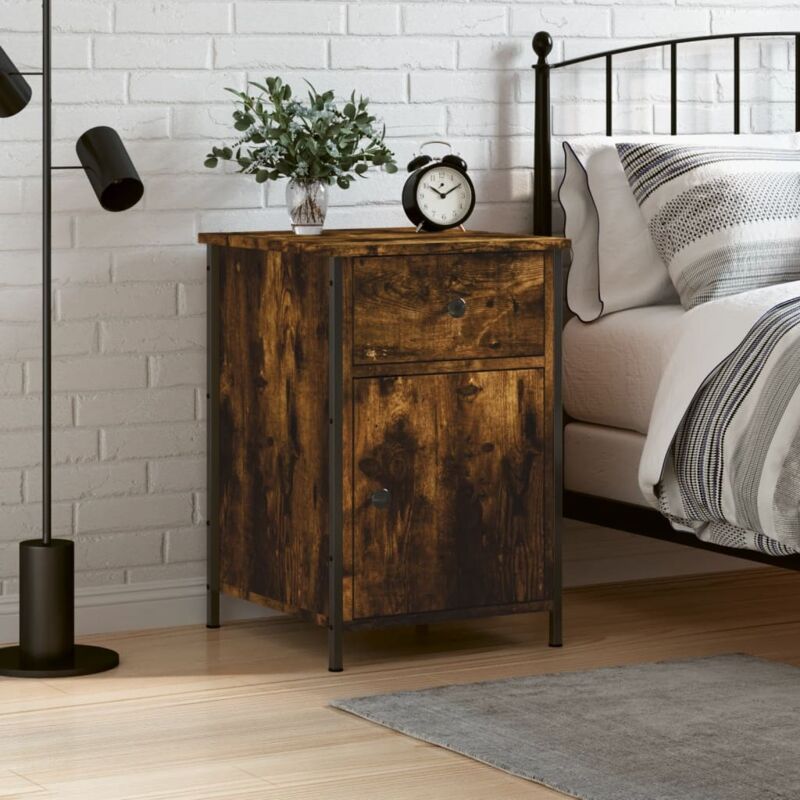 foto del prodotto vidaxl comodino rovere fumo 40x42x60 cm legno multistrato