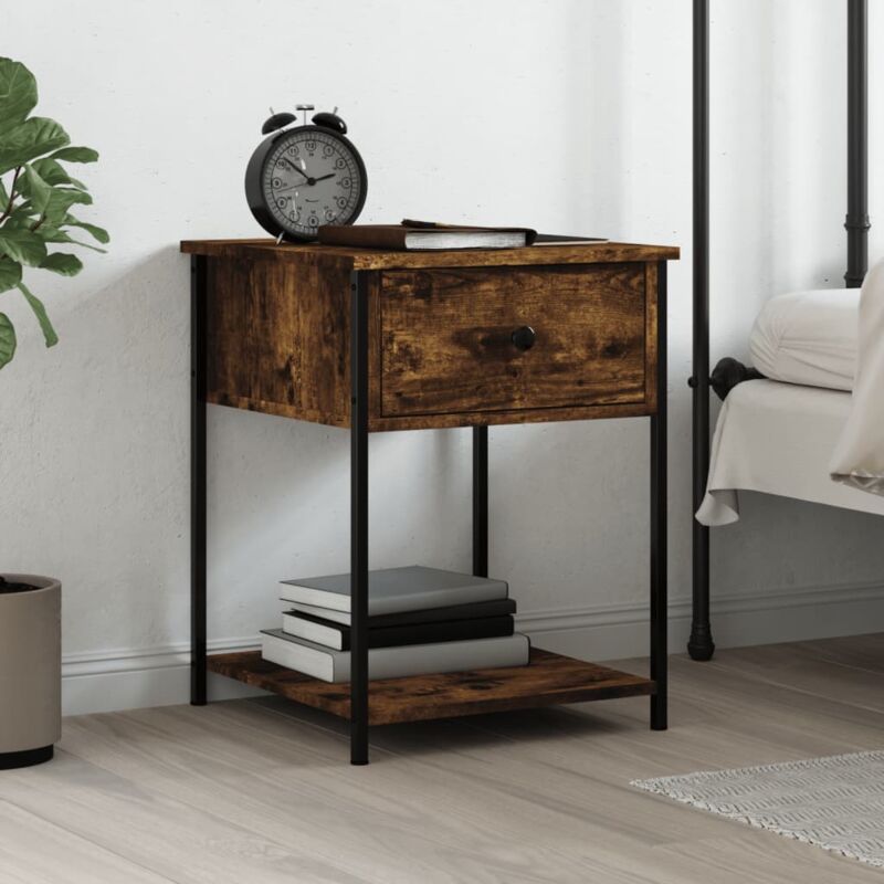 foto del prodotto vidaxl comodino rovere fumo 44x45x58 cm in legno multistrato