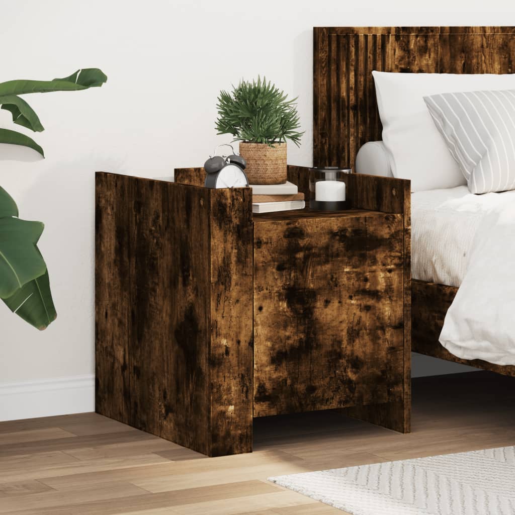 foto del prodotto vidaxl comodino rovere fumo 45x50x50 cm in truciolato