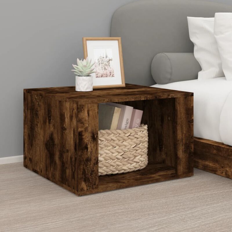 foto del prodotto vidaxl comodino rovere fumo 57x55x36 cm in legno multistrato