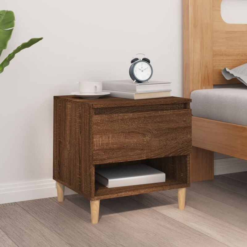 foto del prodotto vidaxl comodino rovere marrone 50x46x50 cm in legno multistrato