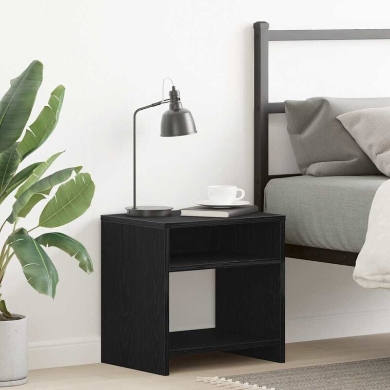 foto del prodotto vidaxl comodino rovere nero 40x30x40 cm in legno multistrato