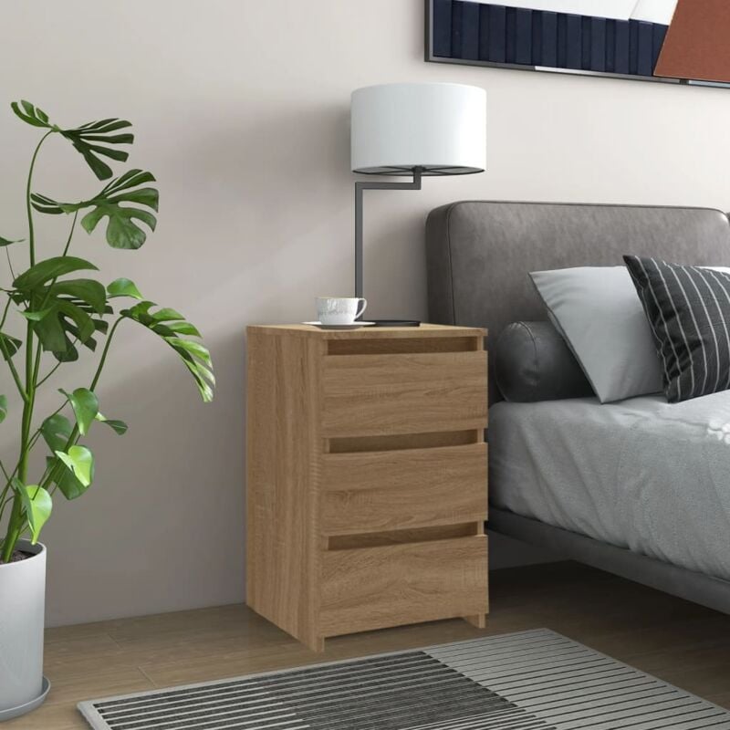 foto del prodotto vidaxl comodino rovere sonoma 40x35x62,5 cm in legno multistrato