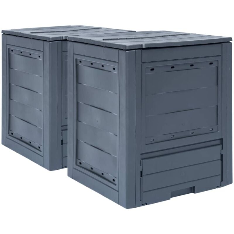 foto del prodotto vidaxl compostiera per giardino in plastica resistente grigio vari modelli modelli 520 l