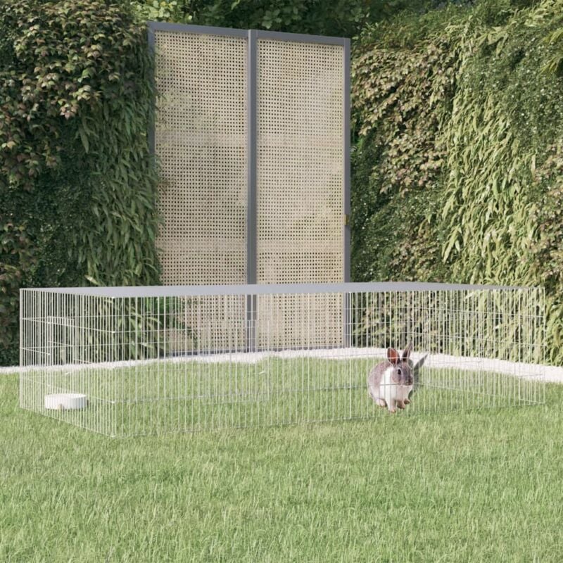 foto del prodotto vidaxl conigliera con 2 pannelli 220x110x55 cm ferro zincato
