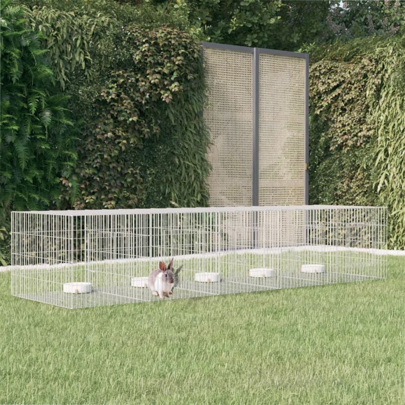 foto del prodotto vidaxl conigliera con 5 pannelli 273x79x54 cm ferro zincato