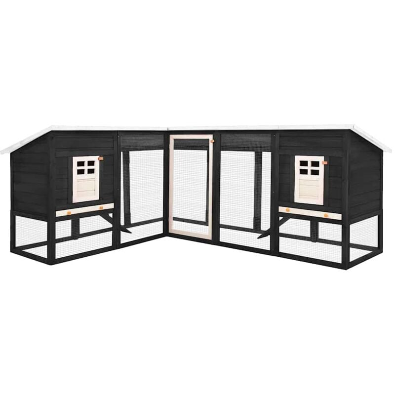 foto del prodotto vidaxl - conigliera per esterni grigia e bianca in legno di abete